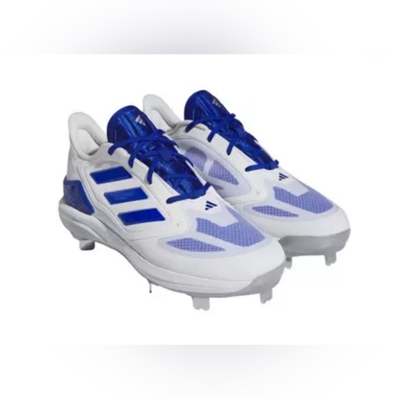 Adidas PureHustle 3 Elite "Ftwr White/Team Royal Blue" Softball Cleat - Picture 3 of 8